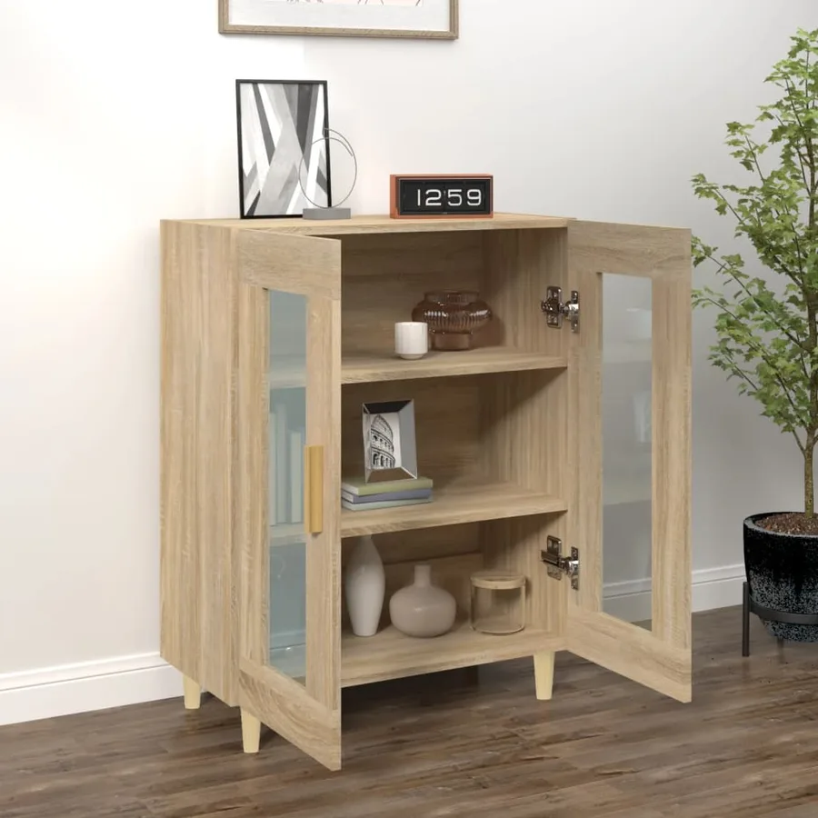 Buffet chêne sonoma 69,5x34x90 cm bois d'ingénierie - 3