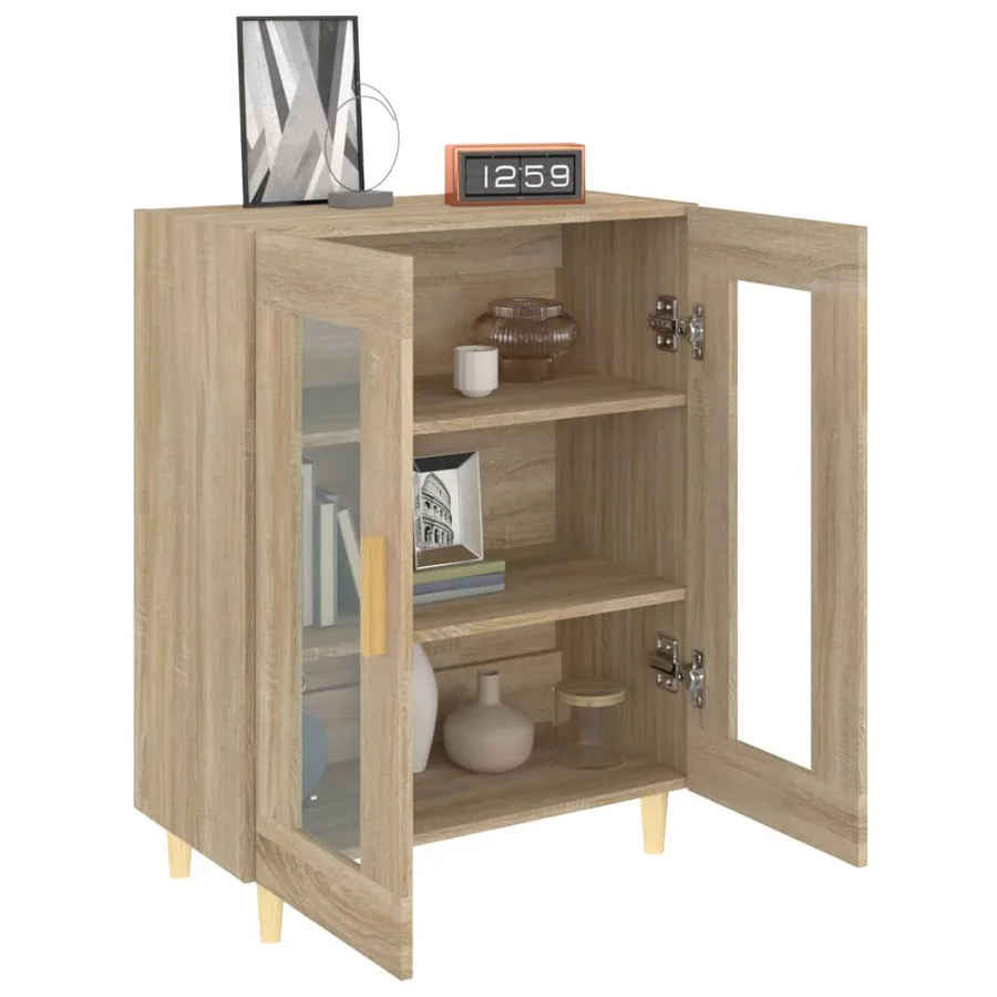 Buffet chêne sonoma 69,5x34x90 cm bois d'ingénierie - 4