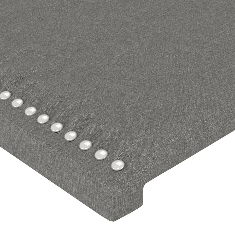 Tête de lit avec oreilles Gris foncé 183x16x118/128 cm Tissu - 5