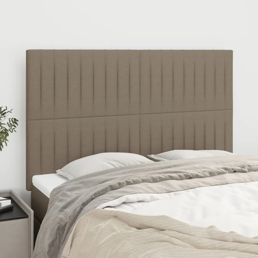 Tête de lit Taupe 144x5x118/128 cm Tissu