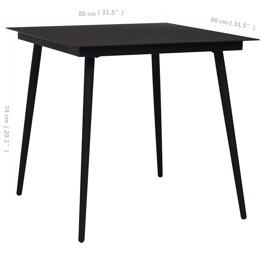 Ensemble à manger de jardin 3 pcs Corde en coton et acier Noir - 10
