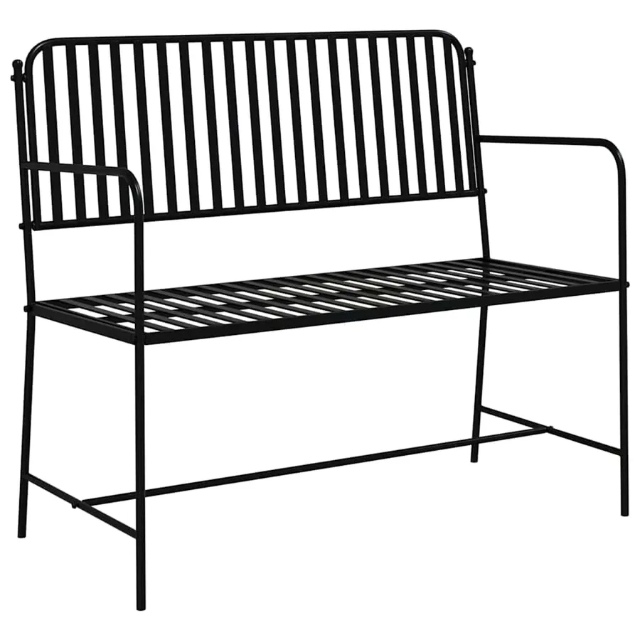 Banc de jardin Noir 103,5 x 51,5 x 90 cm Acier - 2