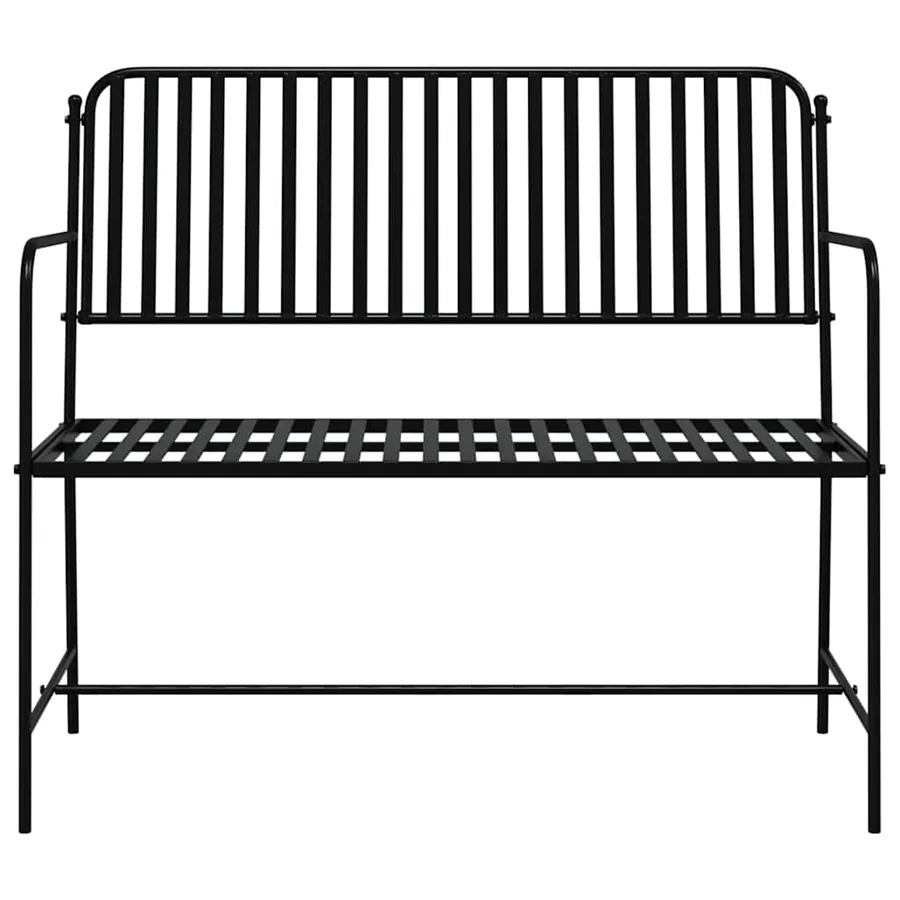 Banc de jardin Noir 103,5 x 51,5 x 90 cm Acier - 4