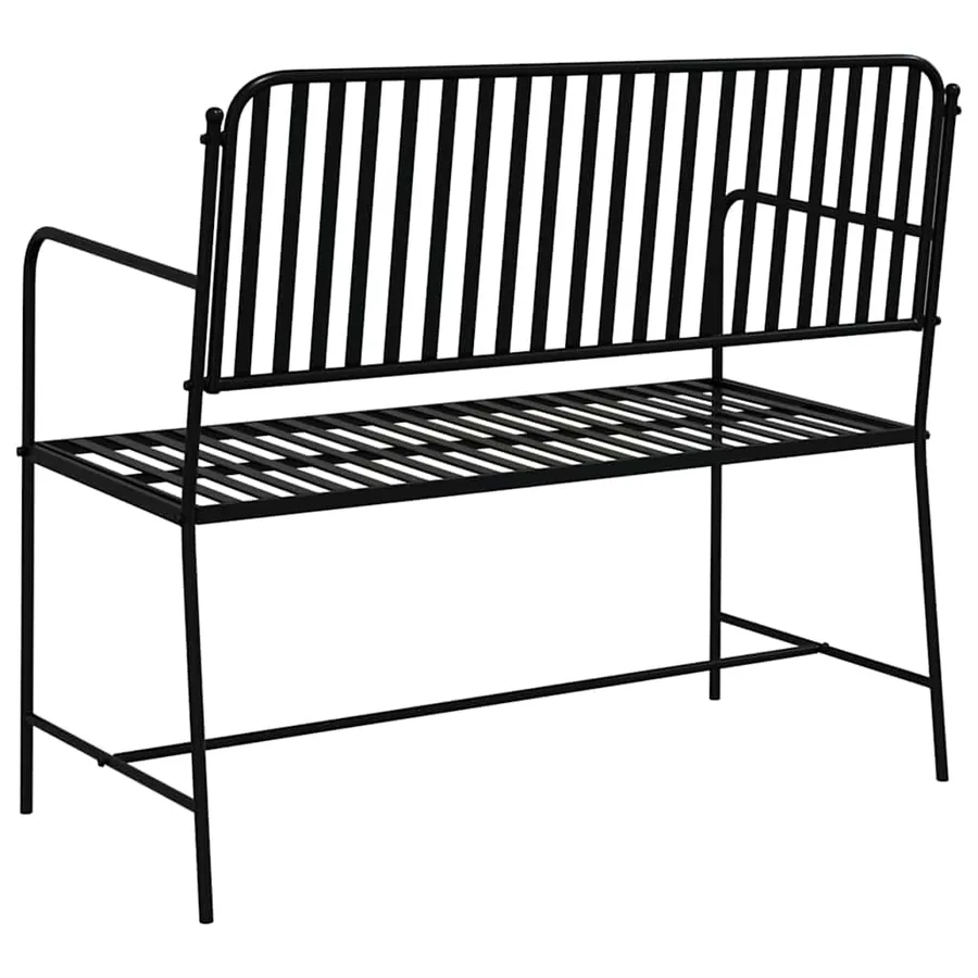 Banc de jardin Noir 103,5 x 51,5 x 90 cm Acier - 6
