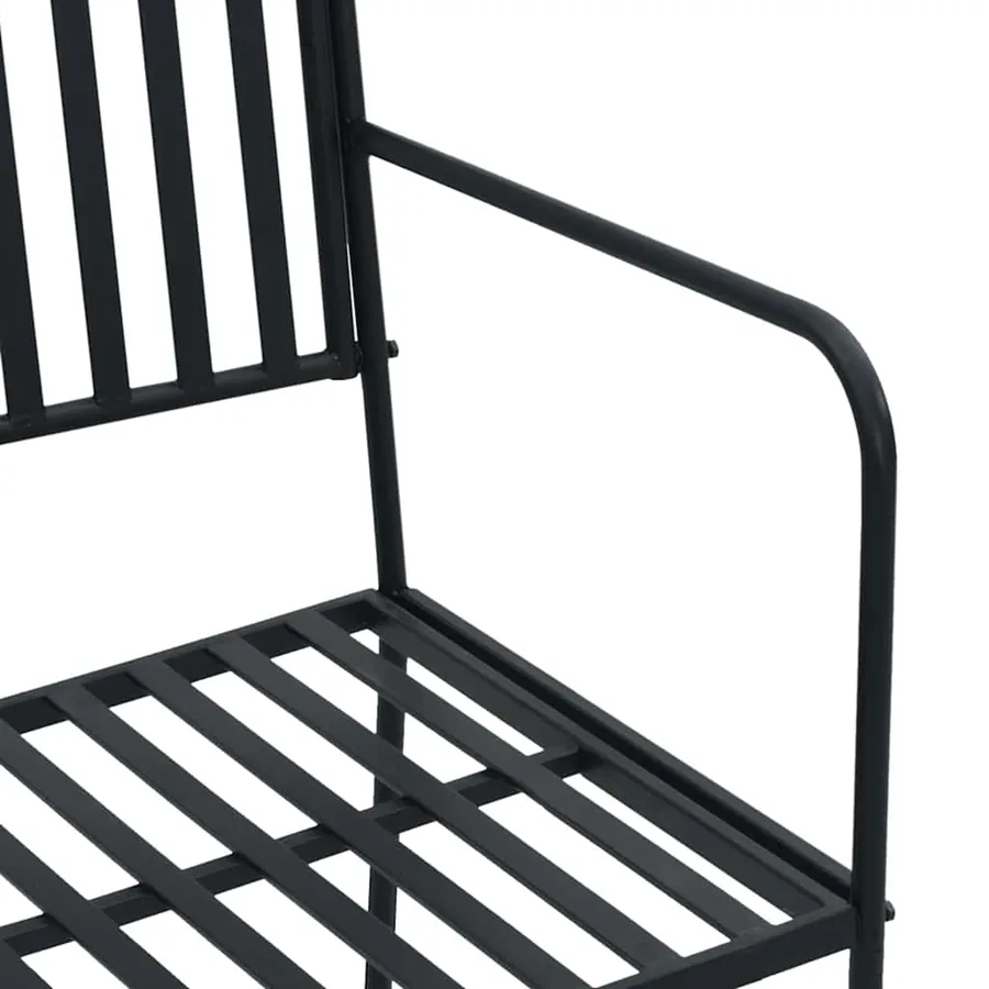 Banc de jardin Noir 103,5 x 51,5 x 90 cm Acier - 7