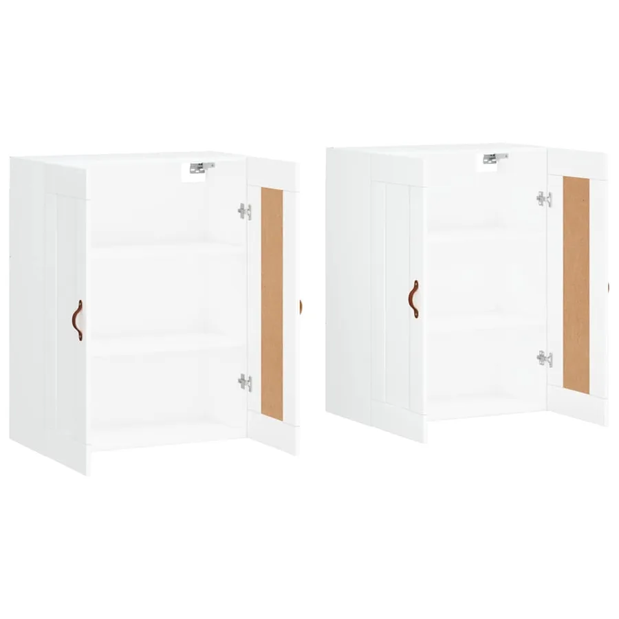Armoires murales 2 pcs blanc bois d'ingénierie - 4