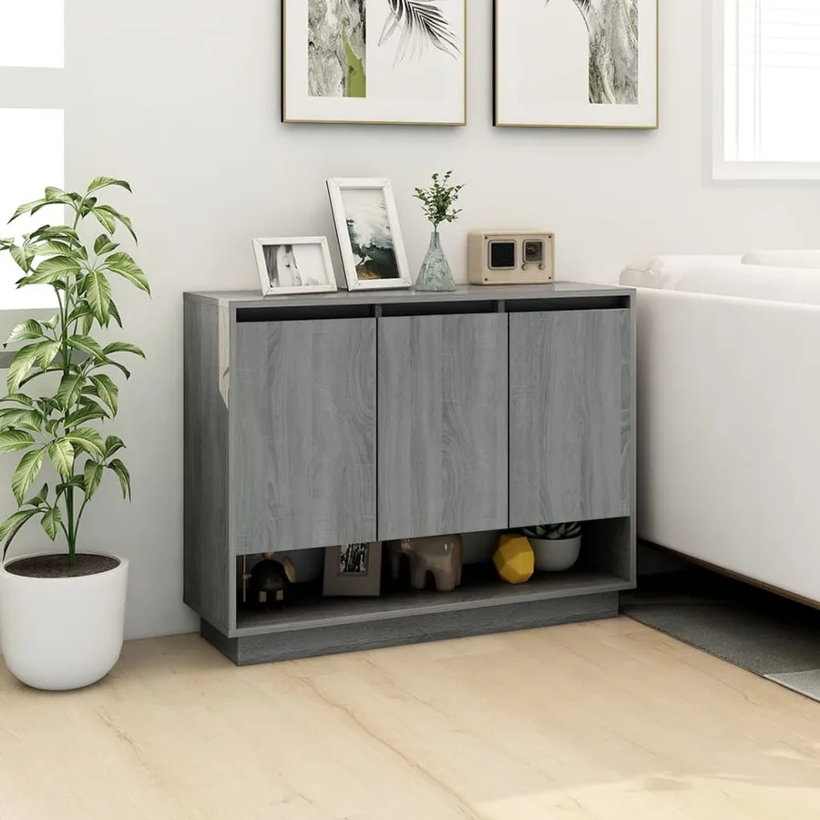 Buffet Sonoma gris 97x31x75 cm Bois d'ingénierie - 3