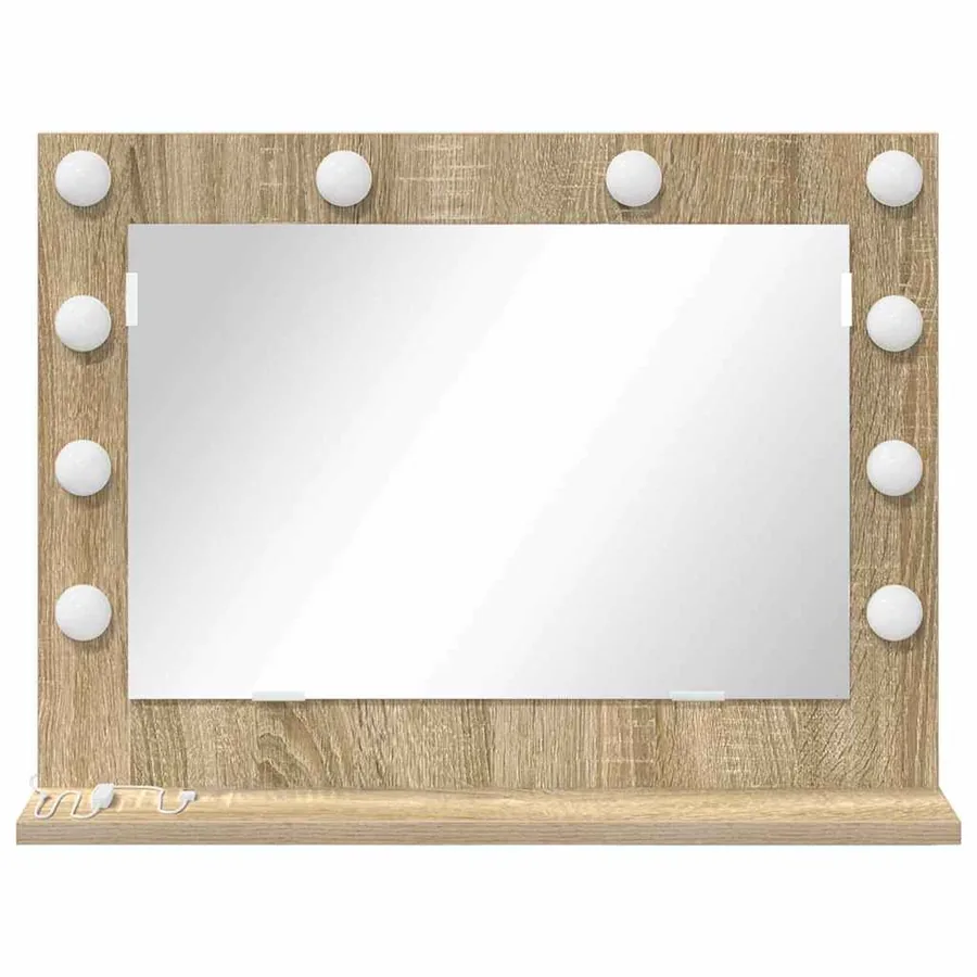 Miroir de vanité Rectangulaire Chêne Sonoma 60 x 45 x 18 cm - 4
