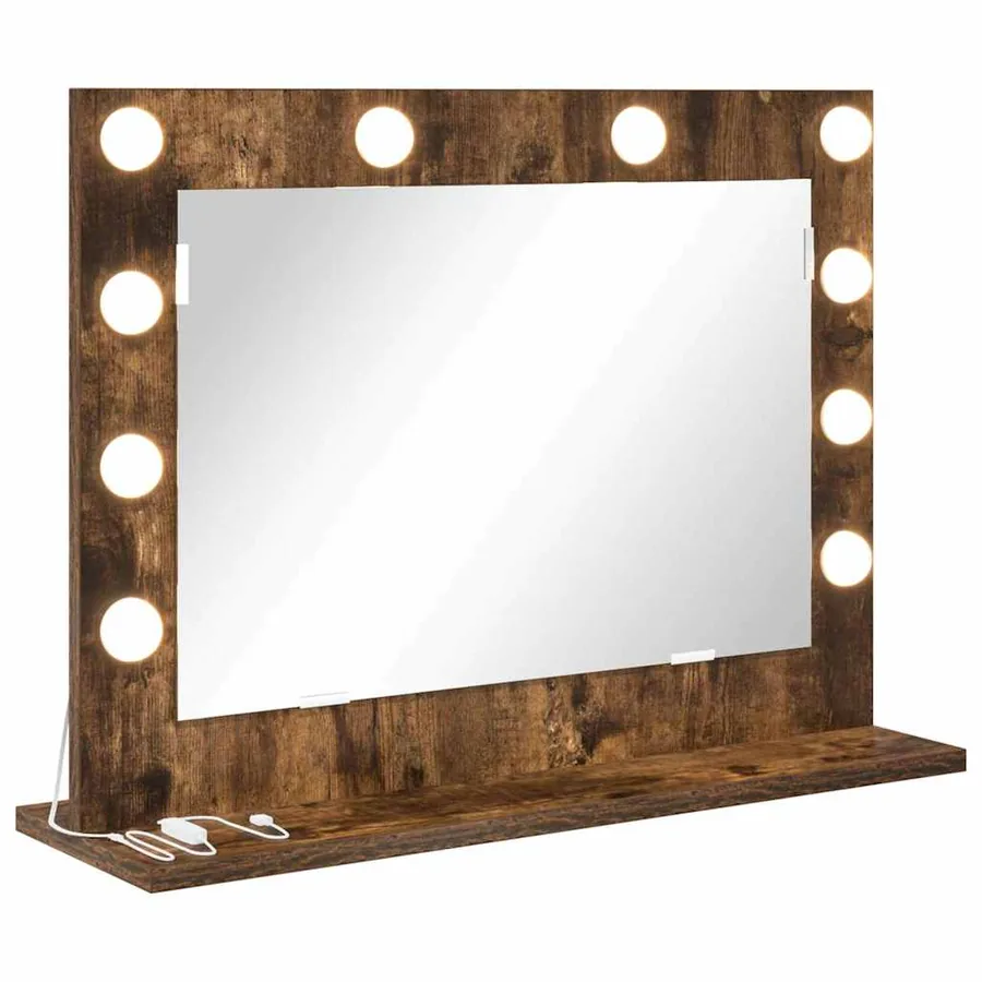 Miroir de vanité Rectangulaire Chêne fumé 60 x 45 x 18 cm - 2