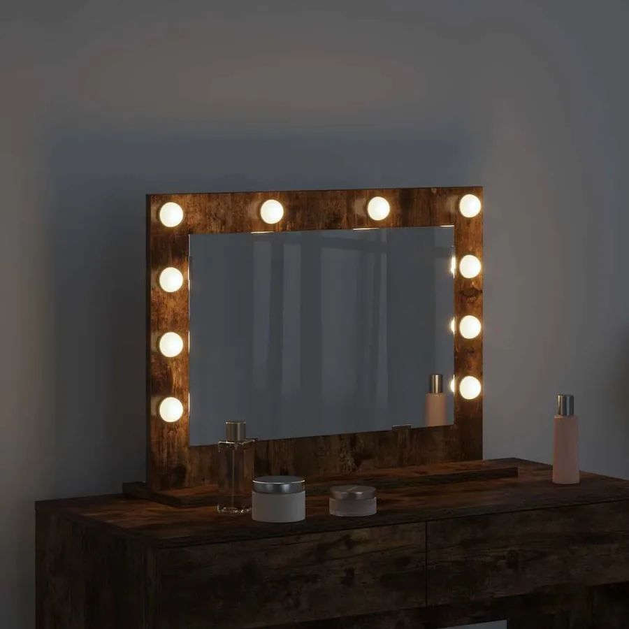 Miroir de vanité Rectangulaire Chêne fumé 60 x 45 x 18 cm - 3