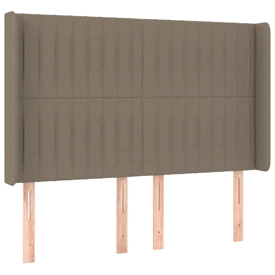 Sommier à lattes de lit matelas et LED Taupe 140x200 cm Tissu - 7