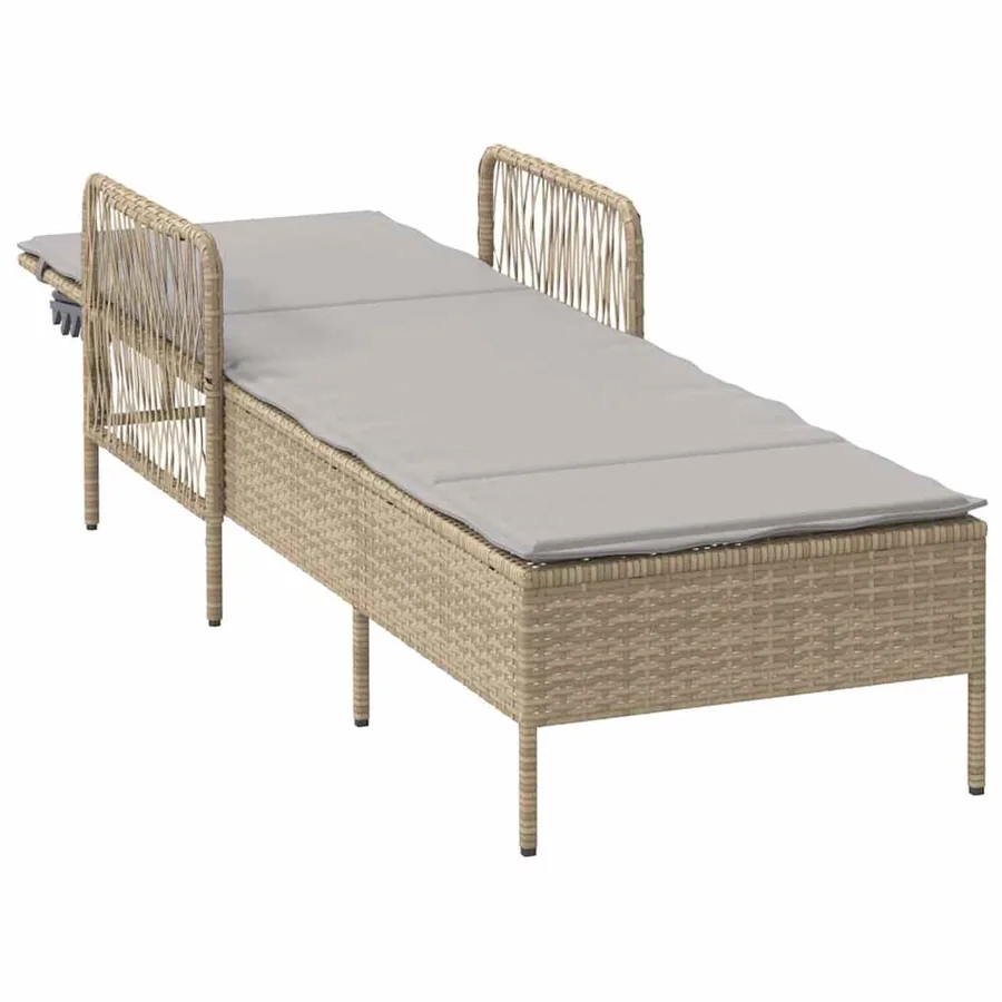 Transat Beige et Gris clair 200 x 55 x 92 cm polyrotin - 4