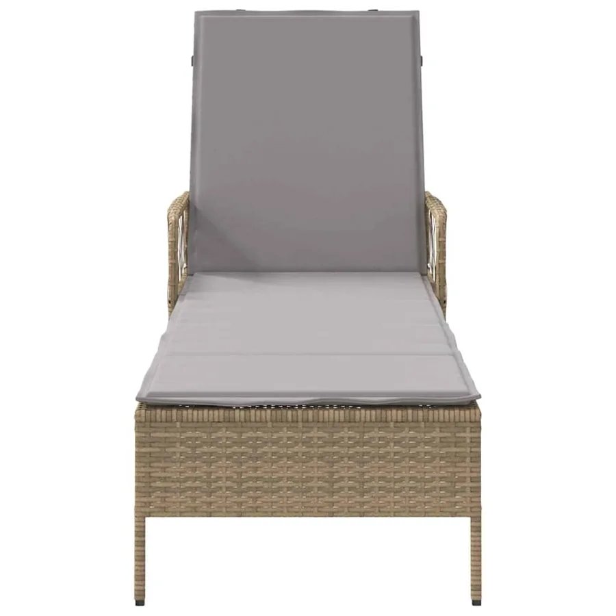 Transat Beige et Gris clair 200 x 55 x 92 cm polyrotin - 6