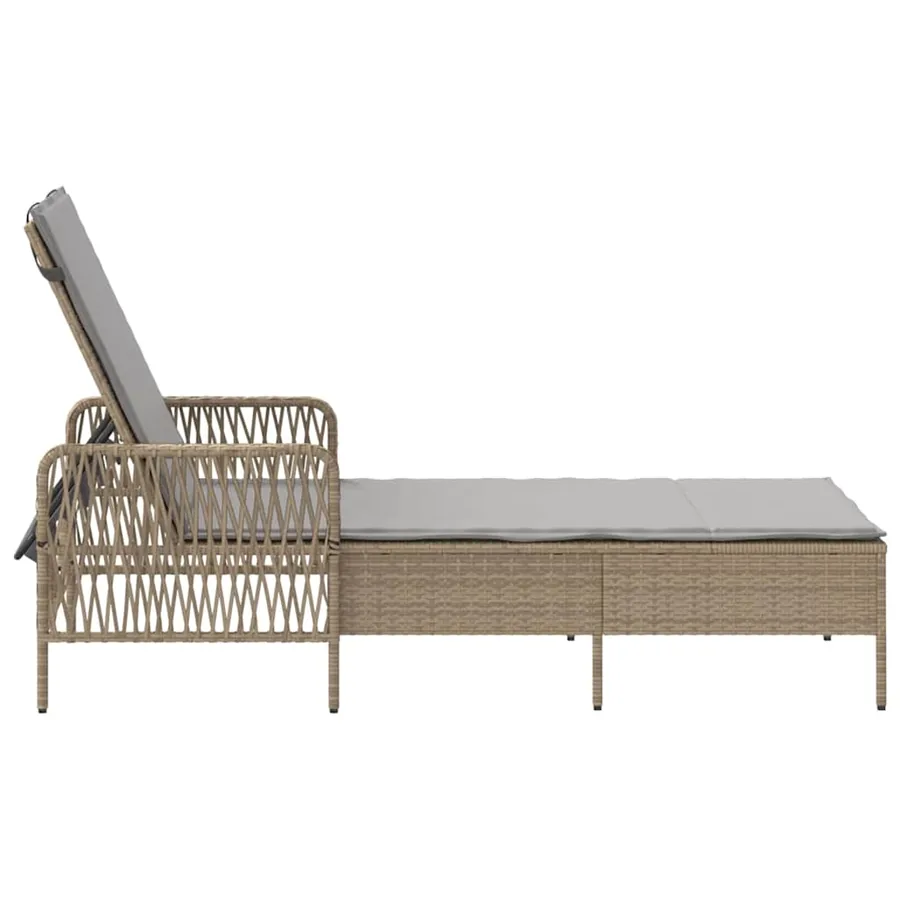 Transat Beige et Gris clair 200 x 55 x 92 cm polyrotin - 7