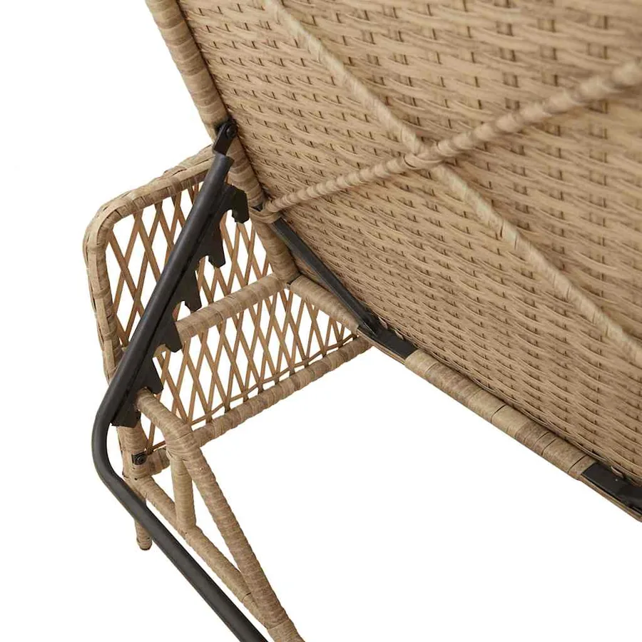 Transat Beige et Gris clair 200 x 55 x 92 cm polyrotin - 8