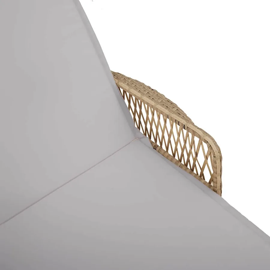 Transat Beige et Gris clair 200 x 55 x 92 cm polyrotin - 9