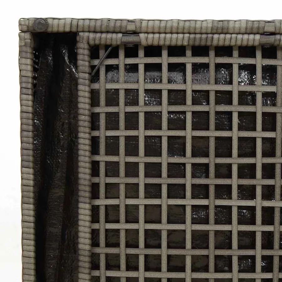 Boîte à coussins avec stockage Gris 50 x 50 x 50 cm polyrotin - 8