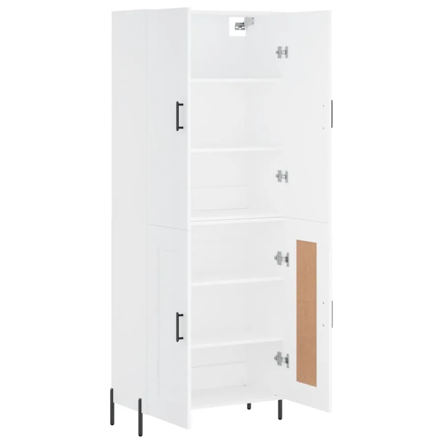 Buffet haut Blanc 69,5x34x180 cm Bois d'ingénierie - 4