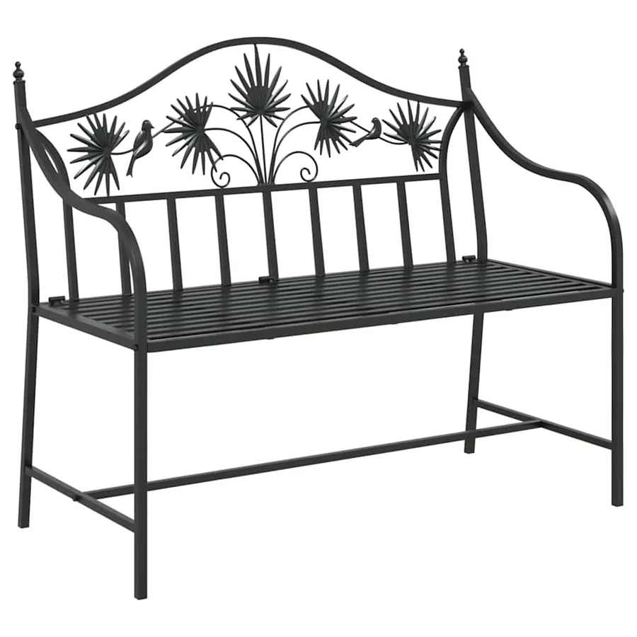 Banc de jardin Noir 104 x 52,5 x 89 cm Acier - 2