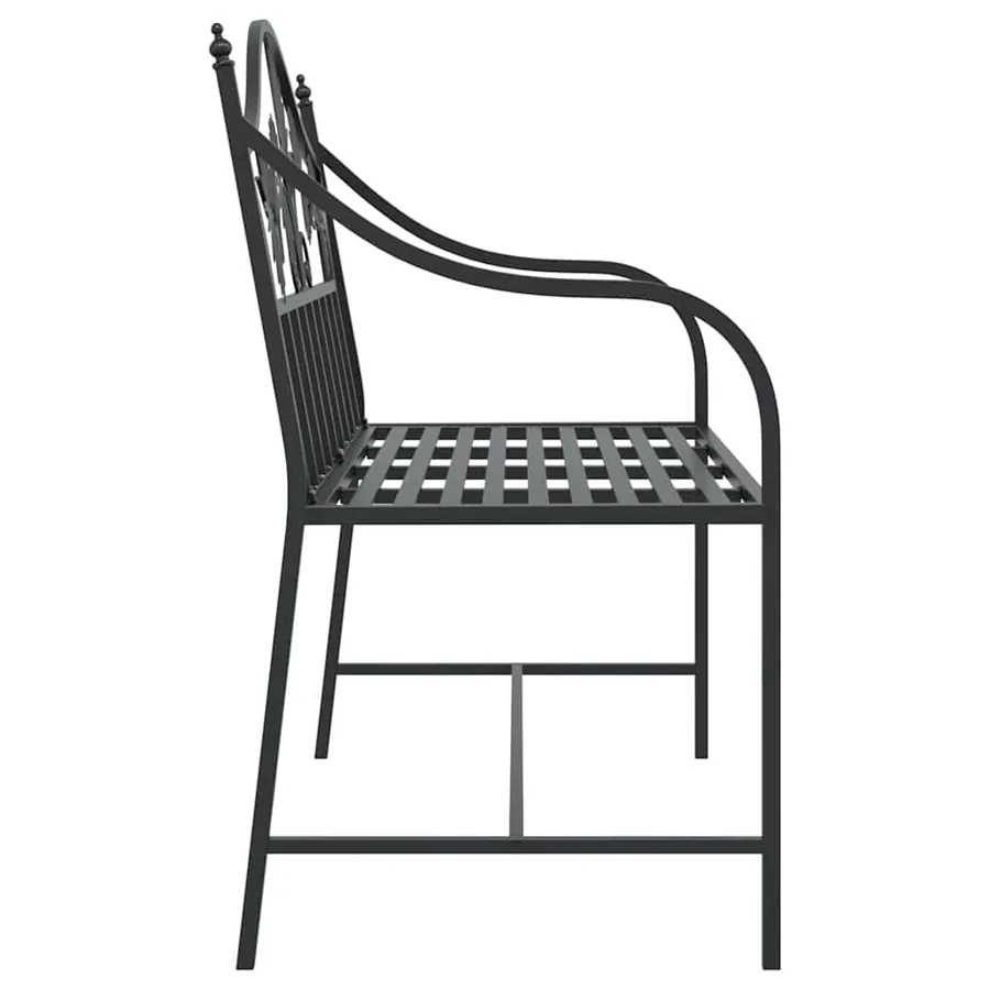Banc de jardin Noir 104 x 52,5 x 89 cm Acier - 5