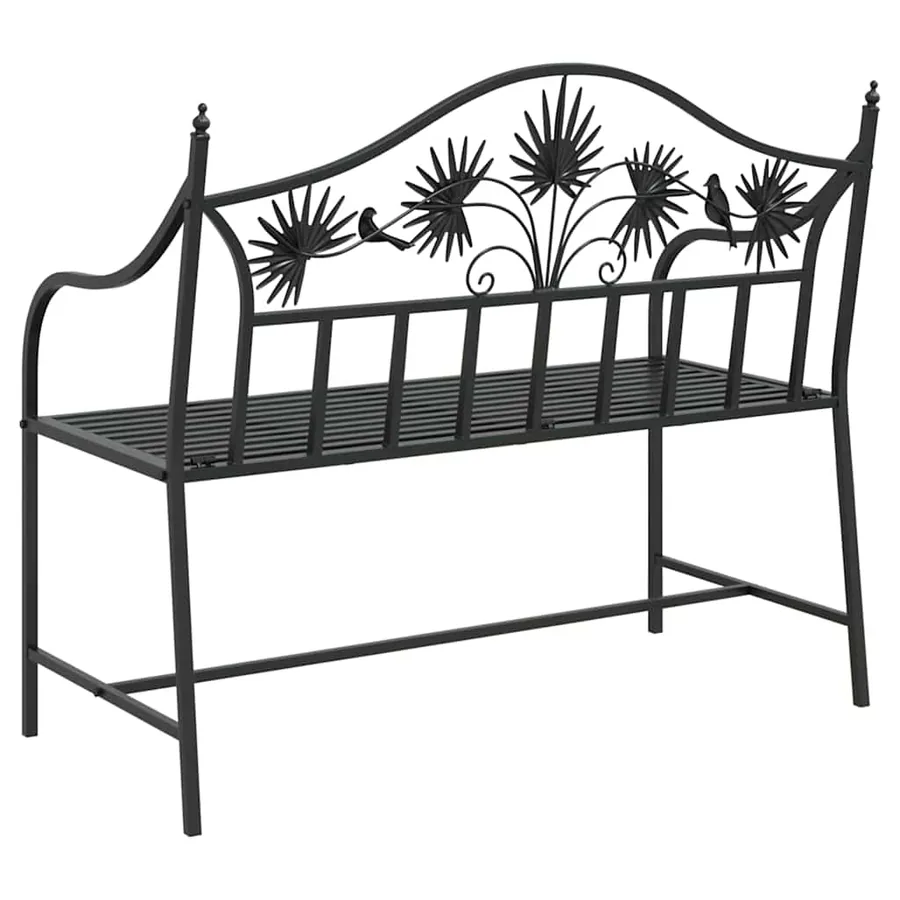 Banc de jardin Noir 104 x 52,5 x 89 cm Acier - 6