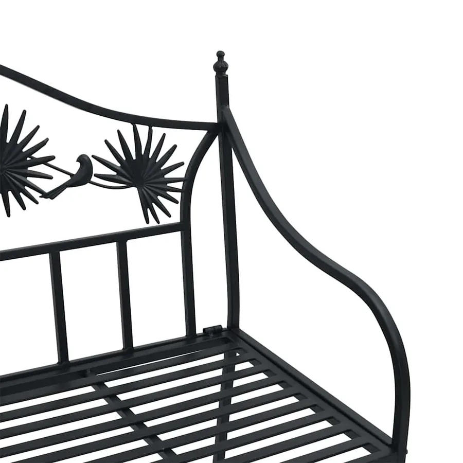 Banc de jardin Noir 104 x 52,5 x 89 cm Acier - 7