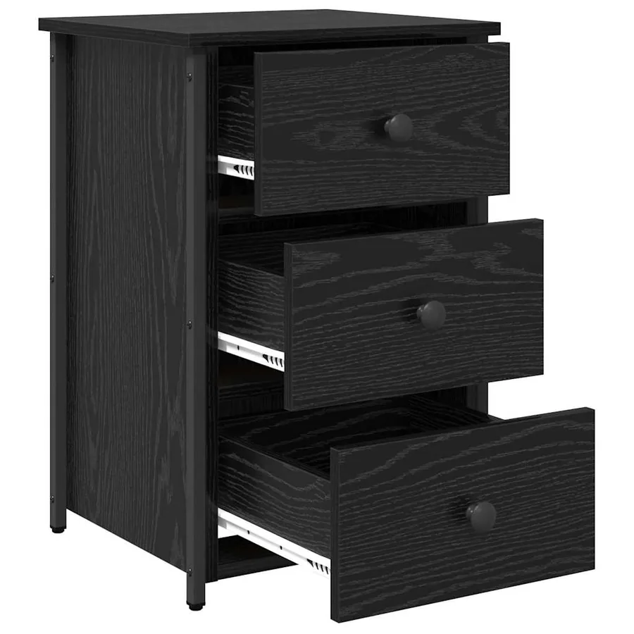 Cabinet de chevet avec tiroir 2 pcs Chêne noir 40 x 36 x 60 cm - 6