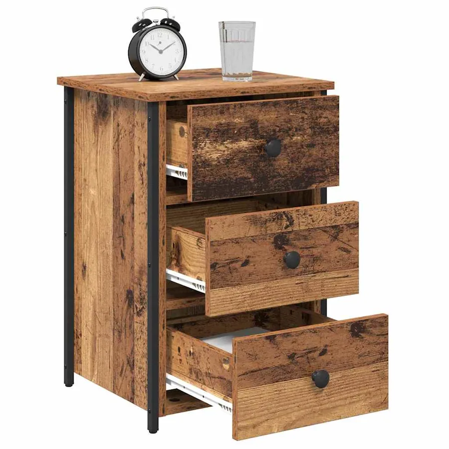 Cabinet de chevet Marron 40 x 36 x 60 cm Bois Recyclé Solide - 3