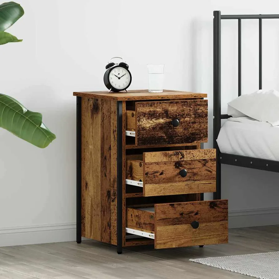 Cabinet de chevet Marron 40 x 36 x 60 cm Bois Recyclé Solide - 4
