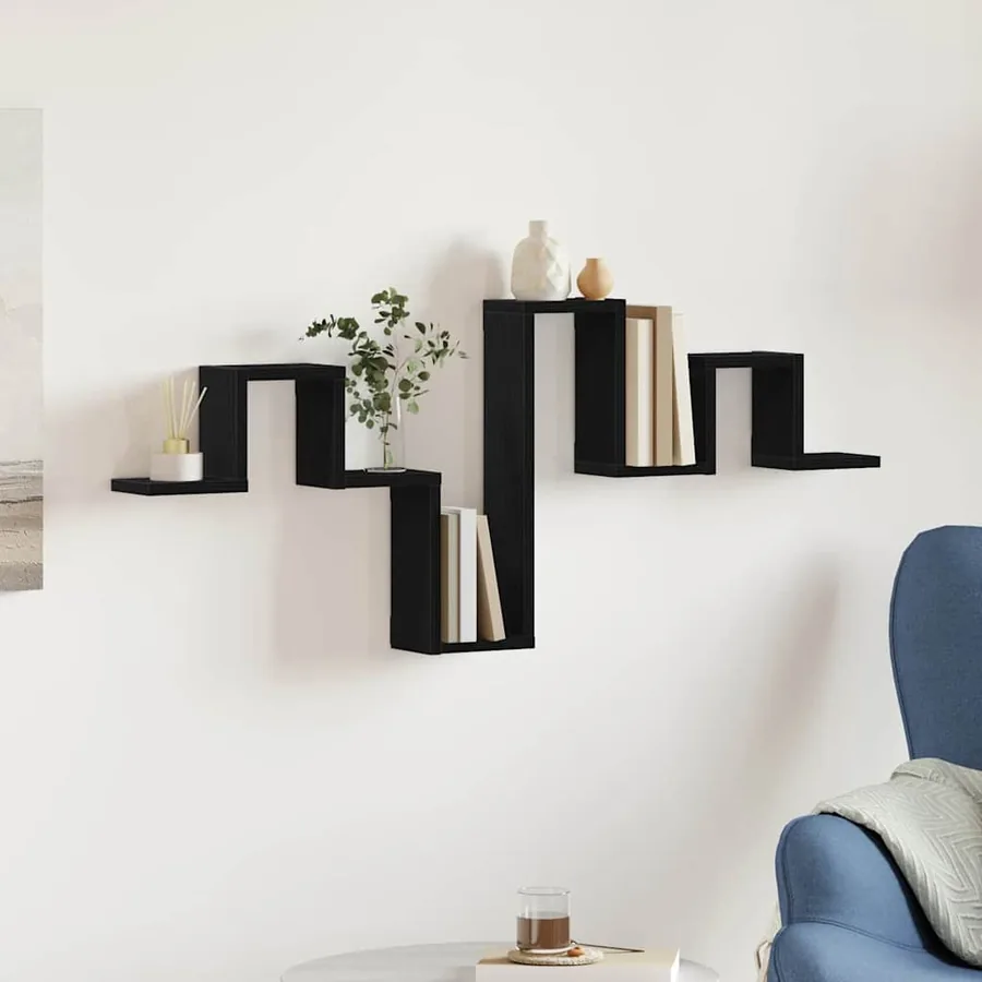 Étagère Murale Montage mural Chêne noir 104,5 x 43 x 10 cm