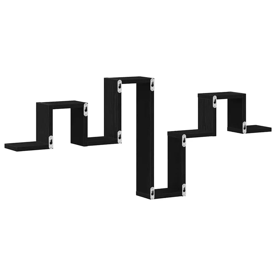 Étagère Murale Montage mural Chêne noir 104,5 x 43 x 10 cm - 7
