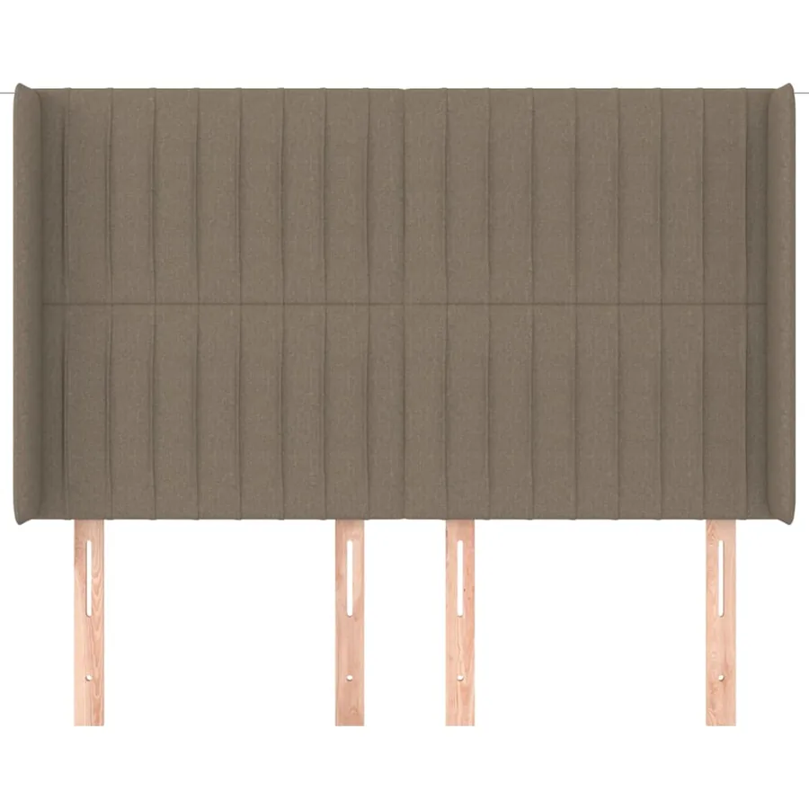 Tête de lit avec oreilles Taupe 147x16x118/128 cm Tissu - 3