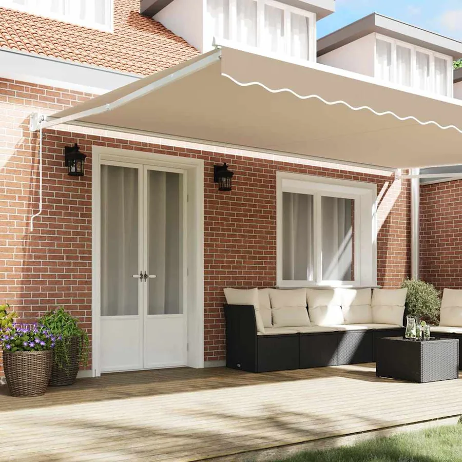 Auvent rétractable Beige 500 x 300 x 165 cm Polyester et métal - 3