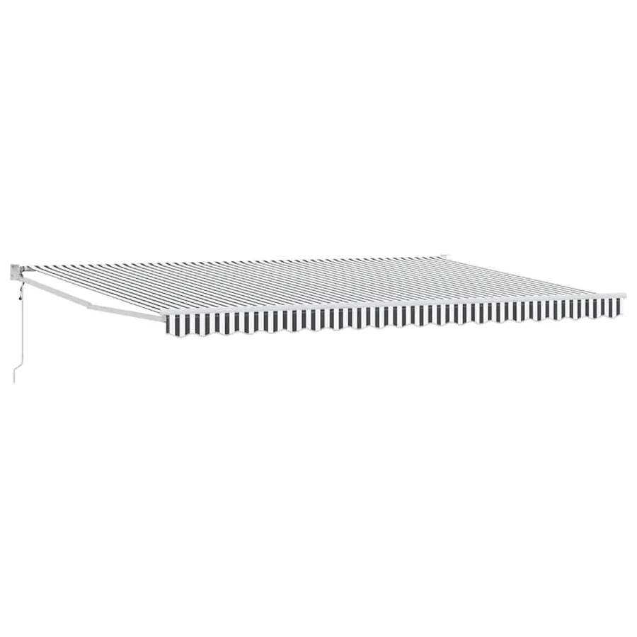 Auvent rétractable anthracite et blanc 5x3 m tissu et aluminium - 2