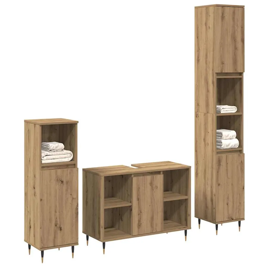 Ensemble de mobilier de salle de bain 3 pc Chêne artisanal - 2