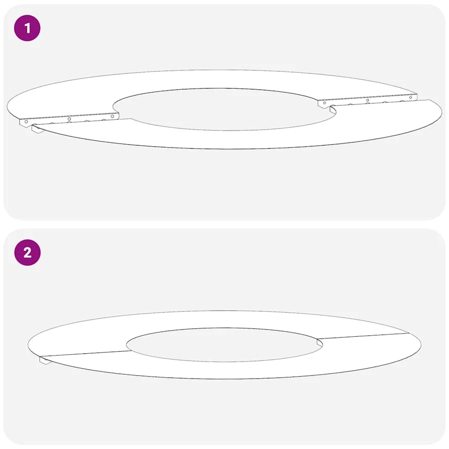 adapté pour anneaux d'arbre plats 5 pc Argent Ø30/60 cm - 7