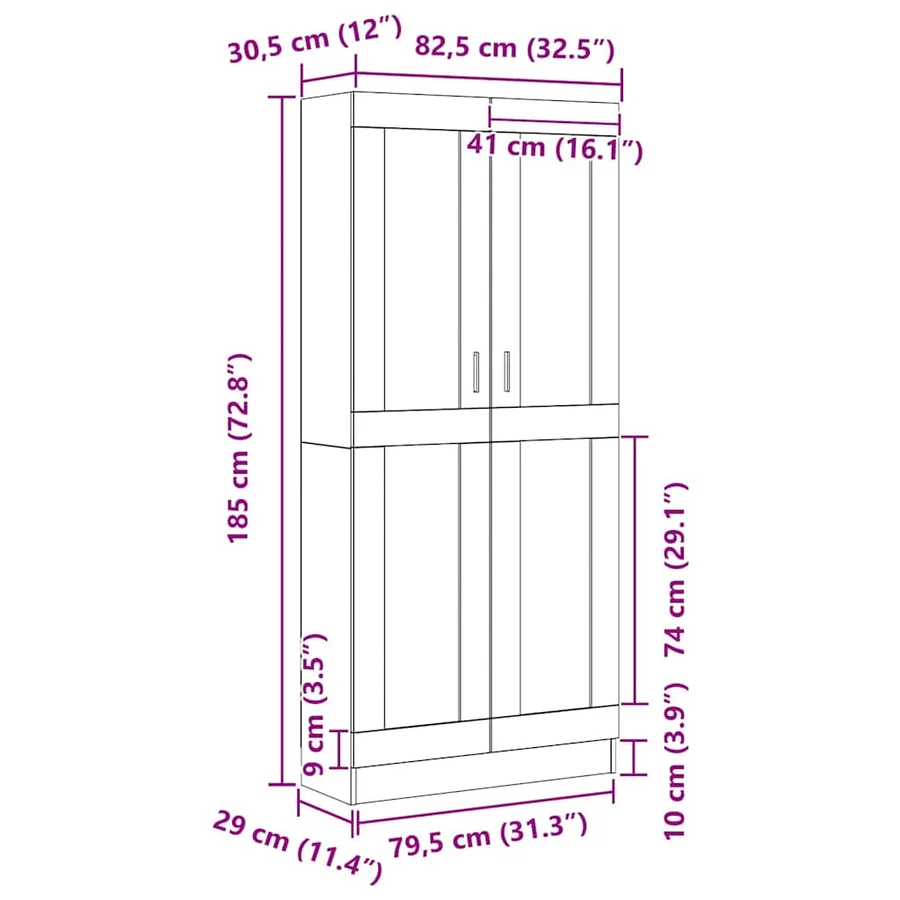 Bibliothèque Chêne noir 82,5 x 30,5 x 185 cm Bois d'ingénierie - 13