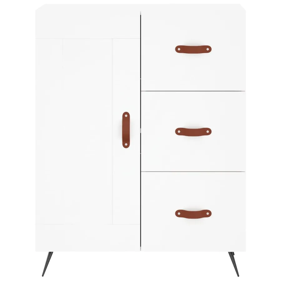Buffet haut Blanc 69,5x34x180 cm Bois d'ingénierie - 7
