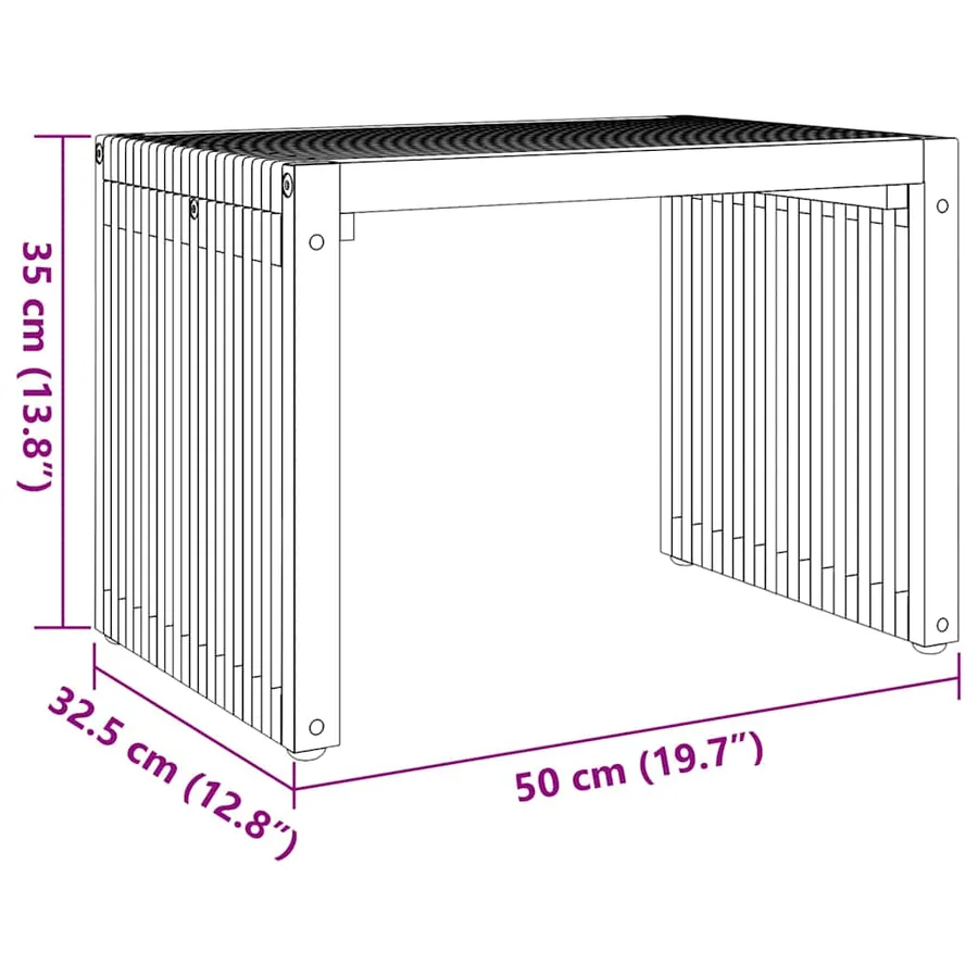 Table d'appoint de jardin Marron 50 x 32,5 x 35 cm - 10