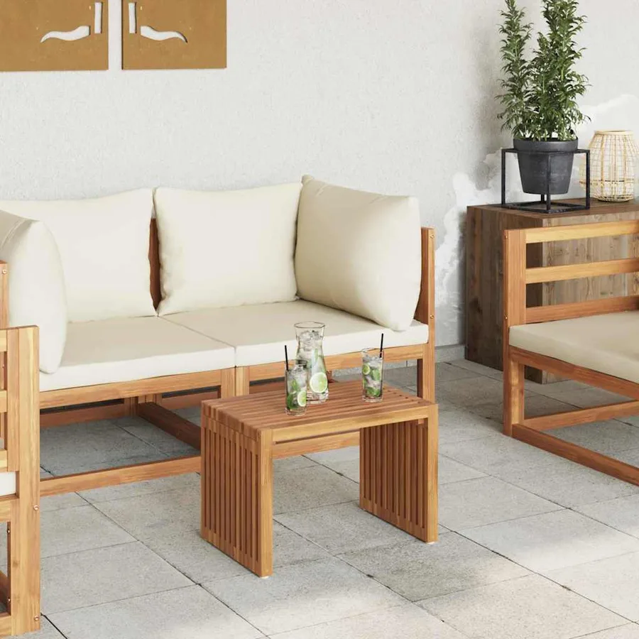 Table d'appoint de jardin Marron 50 x 32,5 x 35 cm - 4