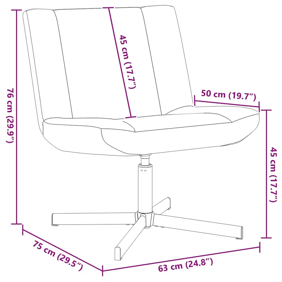 Chaise pivotante Vert foncé 63 x 75 x 76 cm tissu - 11
