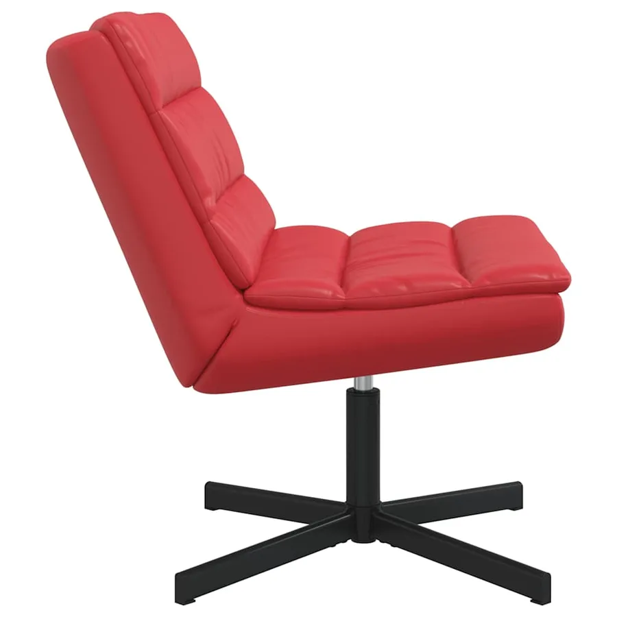 Chaise pivotante Rouge 63 x 75 x 76 cm Simili cuir - 5