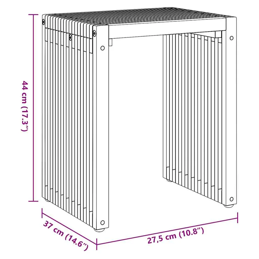 Table d'appoint de jardin 3 pcs Marron 33 x 44,5 x 51 cm - 8