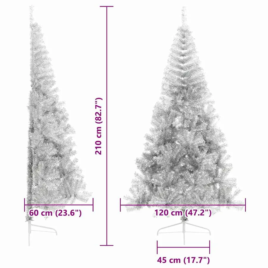 Sapin de Noël artificiel pré-éclairé Argent 210 cm PET - 13