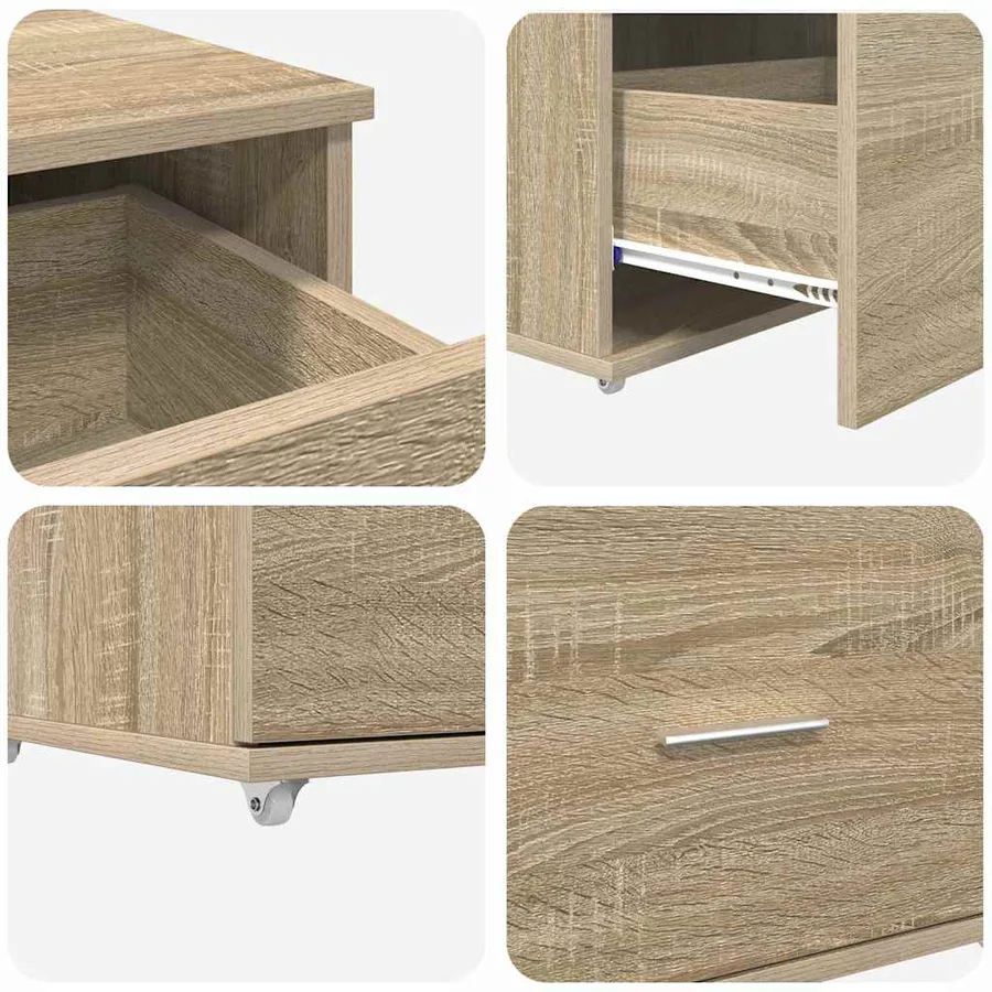 Armoire à tiroirs avec roue Chêne Sonoma 55 x 45 x 31 cm - 9