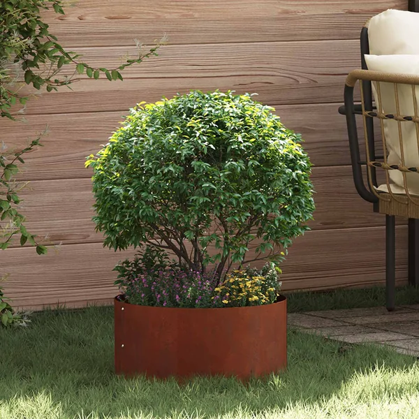 Anneau de jardinière 5 pc Rouillé 40 x 40 x 20 cm Acier patiné
