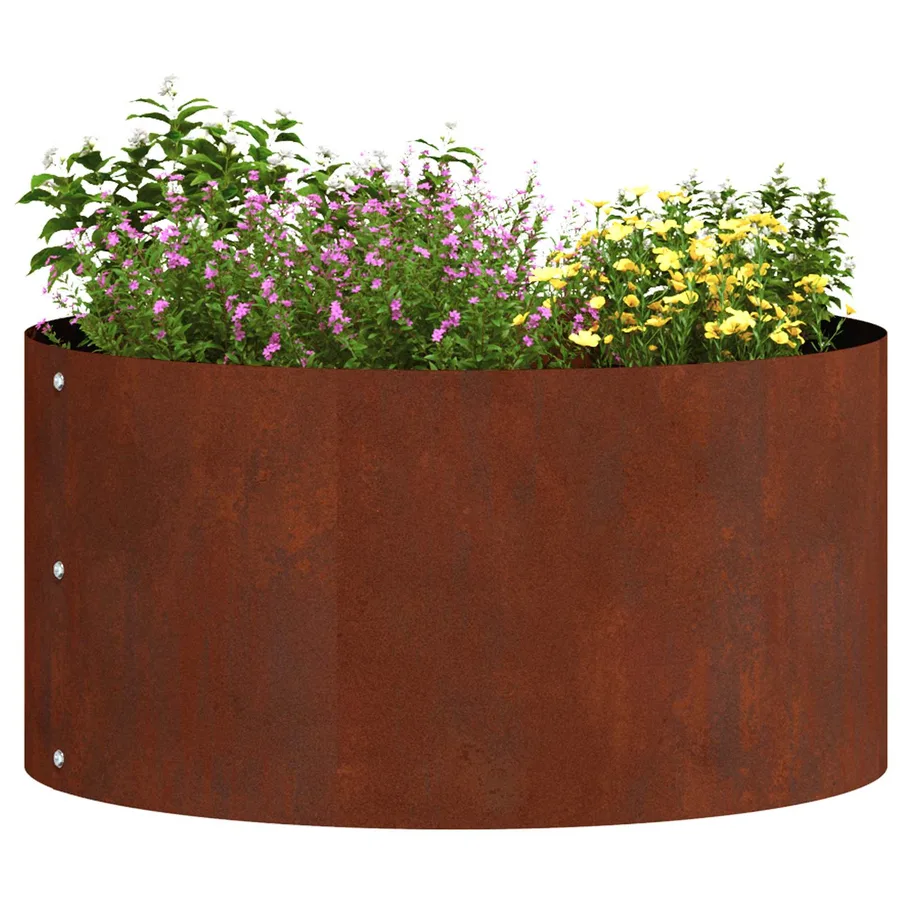 Anneau de jardinière 5 pc Rouillé 40 x 40 x 20 cm Acier patiné - 3