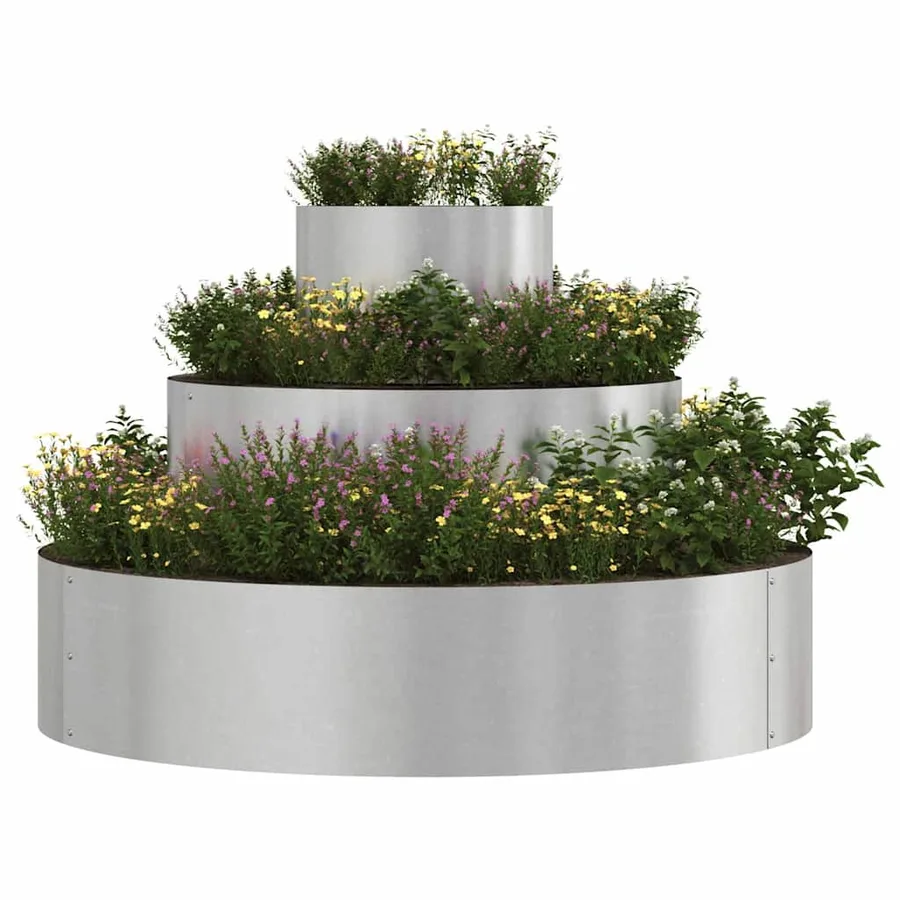 Cache-pot de jardin Argent 90 x 90 x 20 cm Acier inoxydable - 3