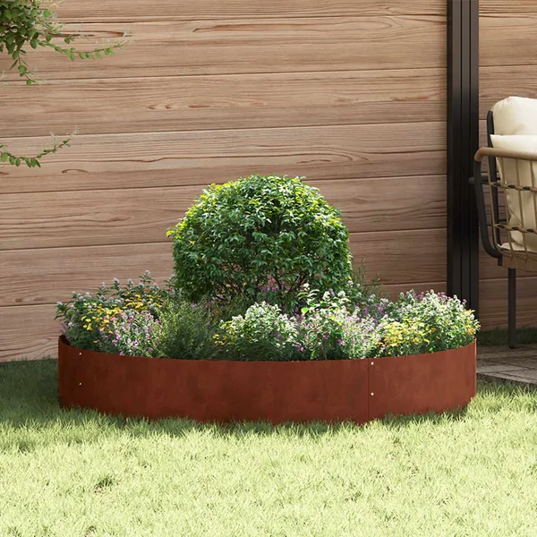 Anneau de jardinière Rouillé 120 x 120 x 20 cm Acier patiné