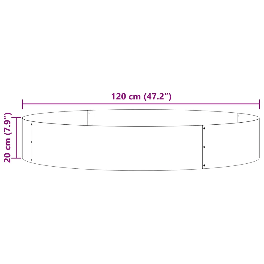 Anneau de jardinière Rouillé 120 x 120 x 20 cm Acier patiné - 11